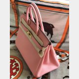 Hermes Birkin Epsom leather Handbags Pink Golden 1:1 Mirror