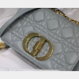 UK Dior Caro Bag Black Soft Cannage Calfskin Gray