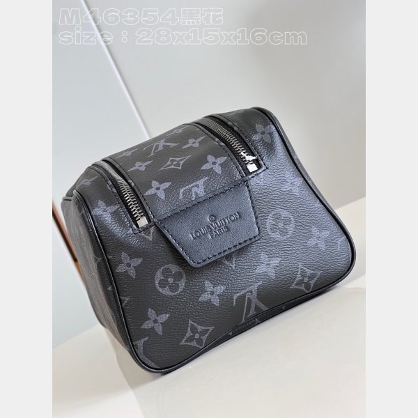 Men 1:1 Mirrors Louis Vuittons Dopp Kit Monogram Eclipse M46354 Travel Bag