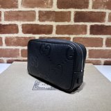 Gucci 766957 Knockoff Accessories Jumbo GG Toiletry Case Black Bag