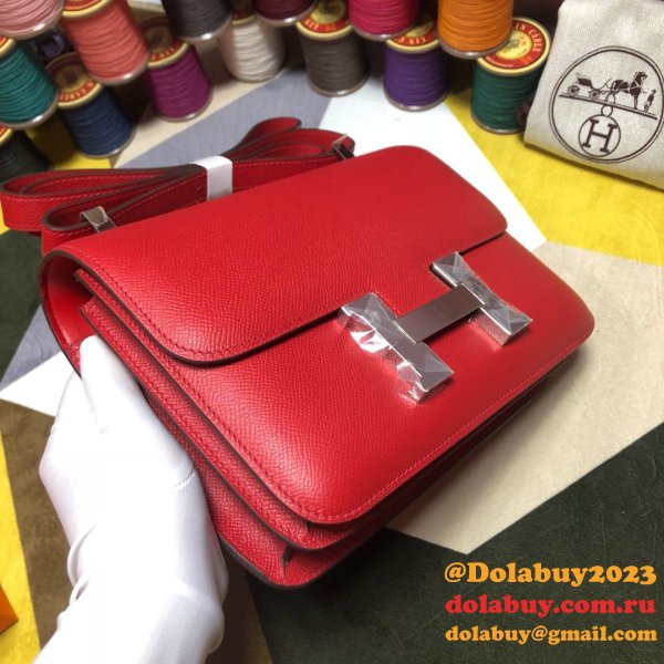 Hermes Constance Bag 23cm Epsom Leather Red Best