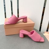 Miu Miu Fashion Bread Slippers Heel Sandals Shoes