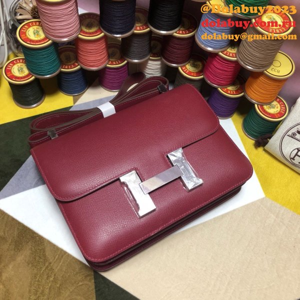 Hermes Constance Bag 23cm Epsom Leather Burgundy 7 Star