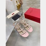 Copy VALENTINO ROCKSTUD FLAT CALFSKIN SANDAL WITH STRAPS