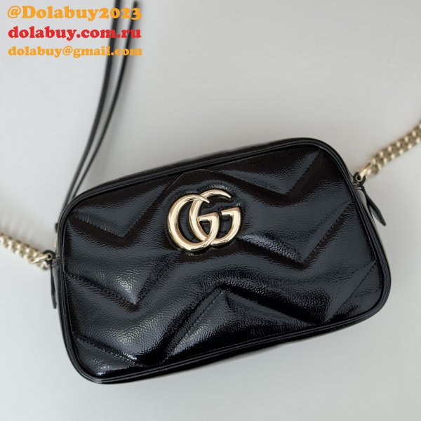 GG Marmont Gucci Knockoff Small Shoulder 802448 Black Bag