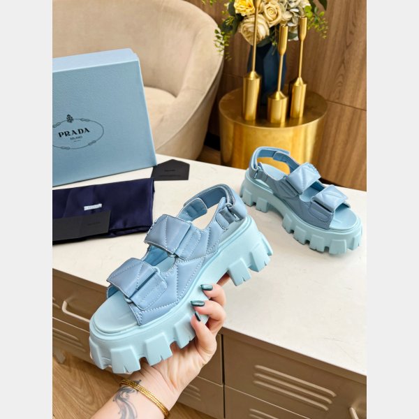 Buy New Cheap Prada Roman Platform Sandals Luxury Shoes