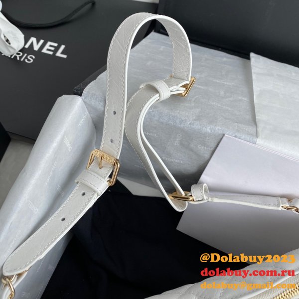 Copy CC High Quality Calfskin Waist AS1077 White Bag