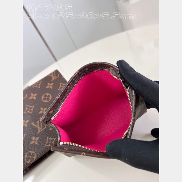 High Quality Trio Toilet Pouch LV M47195 1:1 Mirror Handbags Online Sale