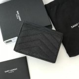 Fashion YSL Saint Laurent Short MONOGRAM 459738 Black Wallet