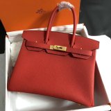 Hermes Birkin 35cm Togo leather Handbags Red Cheap