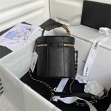 CC Fake Vanity Case Lambskin Black Bag