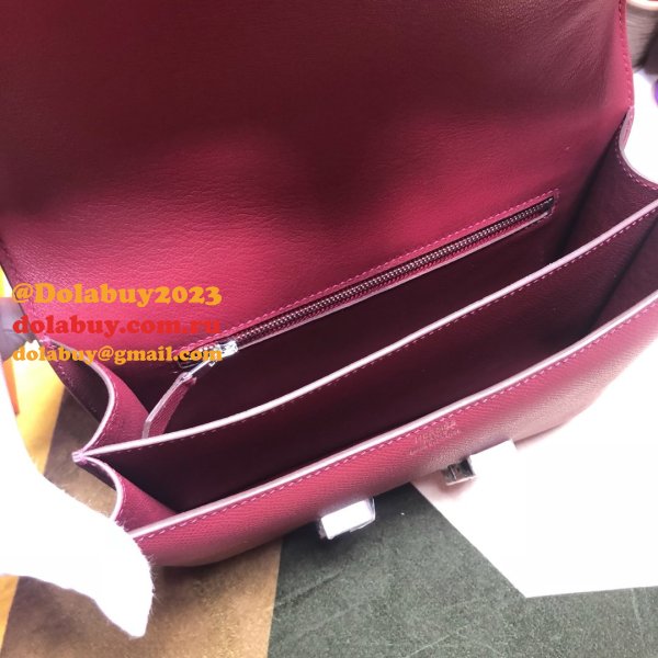 Hermes Constance Bag 23cm Epsom Leather Burgundy 7 Star