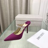 Bing 100 Embellished Satin High Heel Mules High Quality bag Jimmy Choo Shoes