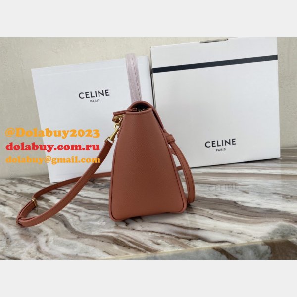 1:1 Mirror Celine Ladies Yellow Nano Belt Bag In Laminated Calfskin