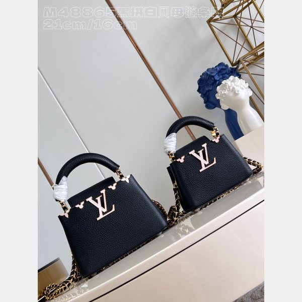 Buy Outlet Perfects Louis Vuitton Capucines M48865 Black Bag