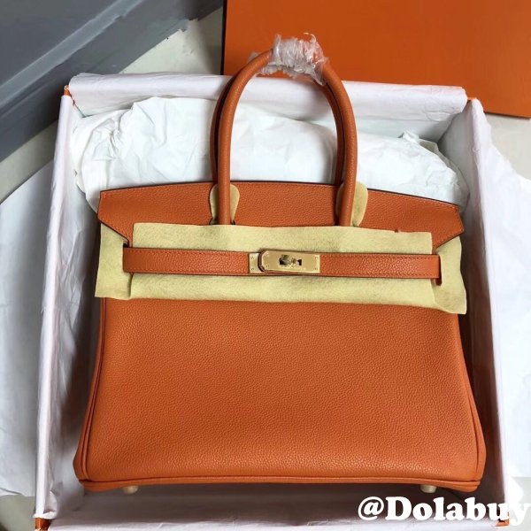 Hermes Birkin 35cm Togo leather Handbags Orange UK