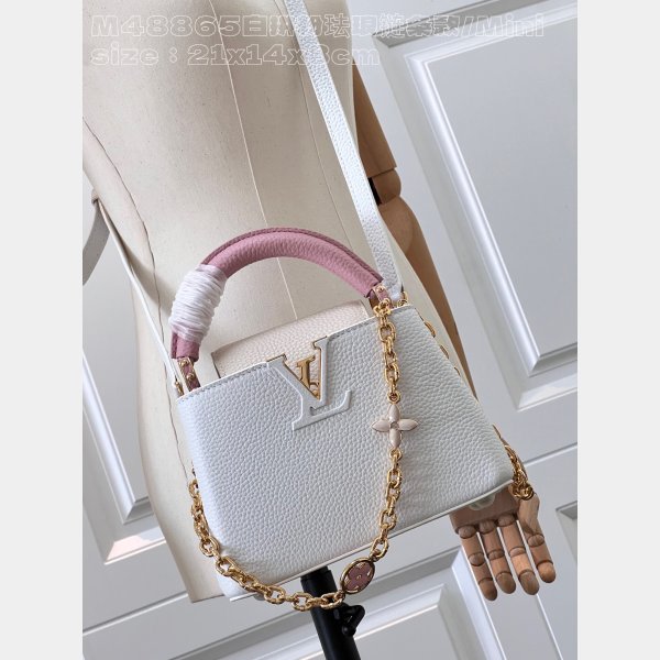 1:1 Mirror 1:1 Mirror Louis Vuitton Capucines M48865 White Bags