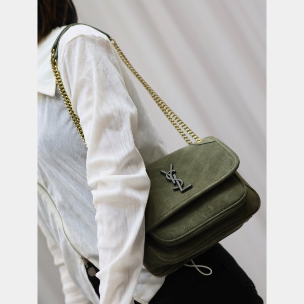 Buy Best YSL Niki 22CM 633151 Luxurys High Quality ArmyGreen Bag