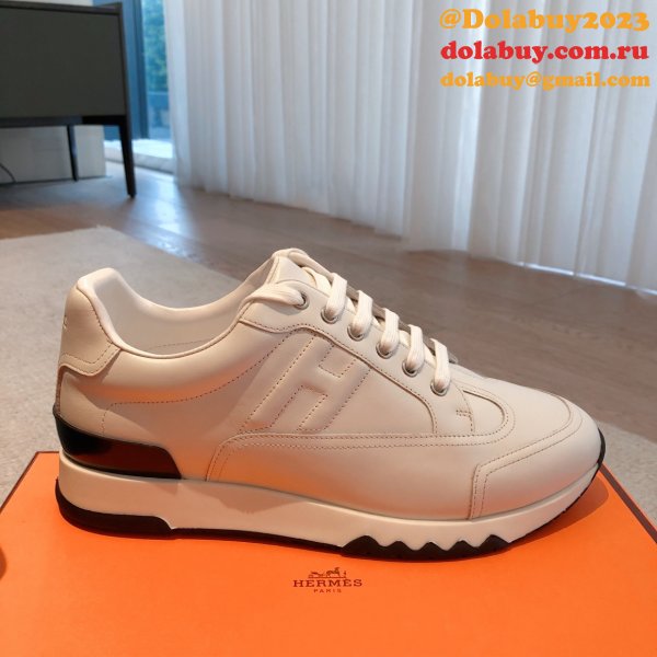 Wholesale Sneakers Leer Wit Hermes 1:1 Mirror Shoes