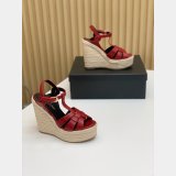 Saint Laurent Wholesale Espadrille Platform Wedge Sandals Heel Shoes