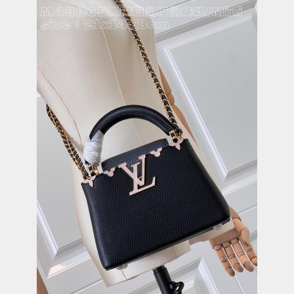 Buy Outlet Perfects Louis Vuitton Capucines M48865 Black Bag