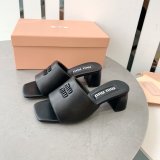 Miu Miu Fashion Bread Slippers Heel Sandals Shoes