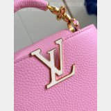 Designer The Capucines Louis Vuitton Knockoff M48865 Peach Pink Enamel Tip Bag