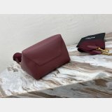 Women's Sangle bucket Designer Celine bag Wine red grained calfskin