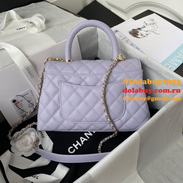 Fashion CC Grained caviar leather bag A92990 23cm