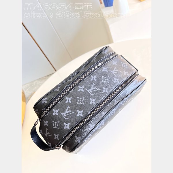 Men 1:1 Mirrors Louis Vuittons Dopp Kit Monogram Eclipse M46354 Travel Bag