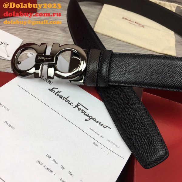 Ferragamo Belts Perfect High Quality Perfect 35 mm Black