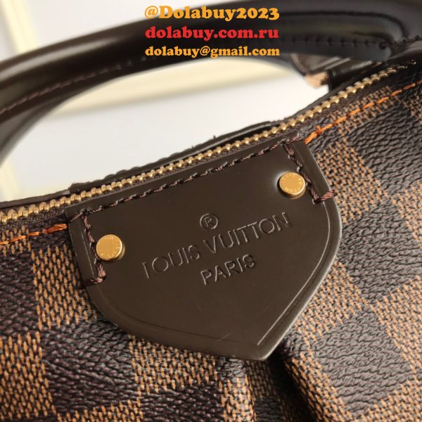 AAA+ Fake Louis Vuitton Siena MM Damier Ebene Brown