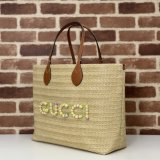 Gucci Copy Straw-effect Tote 779666 Beige Fabric Bag