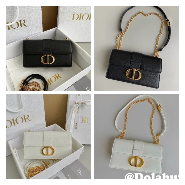 Copy Dior Black/White Montaigne High Quality 9207 Bag 21.5CM