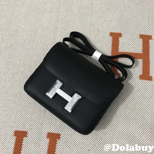 Hermes Constance Bag 18cm Epsom Leather Black 7 Star