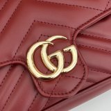 Gucci 1:1 Mirror GG Marmont Mini Crossbody Luxury 751526 Red Bag