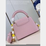 Pink White M48865 Flower Chain Knockoff The Capucines Perfect LV Bag