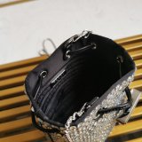 Designer Prada Designers 1NR016 Crystal Embellished Satin Mini-pouch Bag