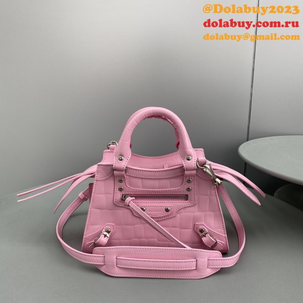 High Quality Balenciaga cuag pink crocodile bag Luxury