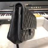 7 Star CC Luxury Lambskin Leather Shoulder Perfect 28CM Black Bag