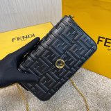 Fendi Fake Fashion 212200 Maca embossing Black Bags