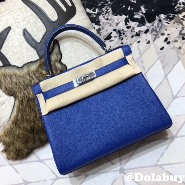 Hermes Kelly 32cm Togo leather E-blue UK