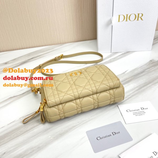 High Quality Dior Caro Bag Brown Supple Cannage Calfskin Fashion