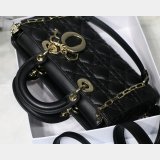 Dior High Quality Wholesale Black/White Lady Dior Cannage Tech Pouch 26cm