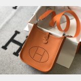 Hermes Bags 1:1 Mirror Mini Evelyne Orange