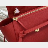 Celine Luxury nano belt red bag in grained calfskin