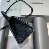 Balenciaga Designer Hourglass Small Top Handle Bag Black