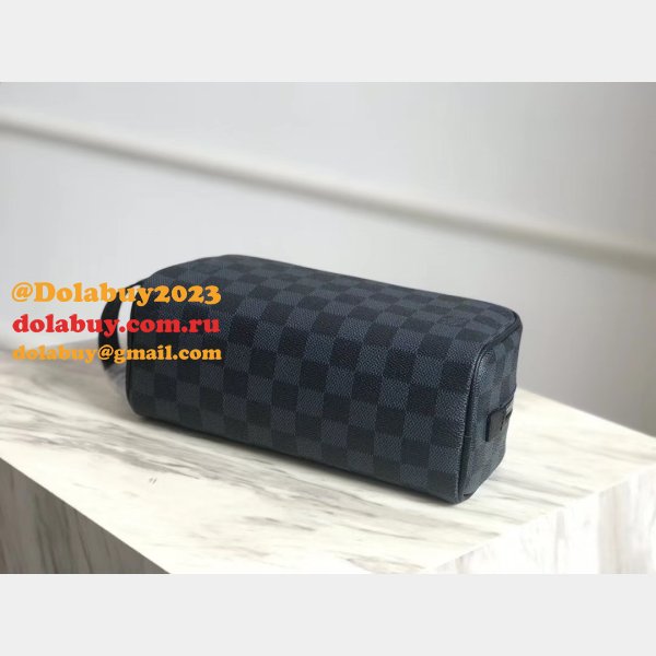 1:1 Mirror Louis Vuitton Washbag Damier Cobalt Canvas N50000