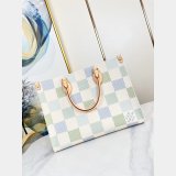 New Louis Vuitton On the Go N40518 Blue Pastel Damier Tote 1:1 Mirror Bag