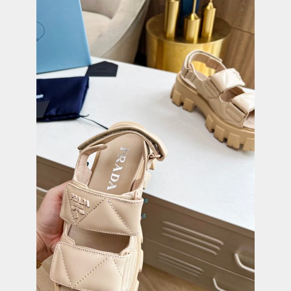 Buy New Cheap Prada Roman Platform Sandals Luxury Shoes